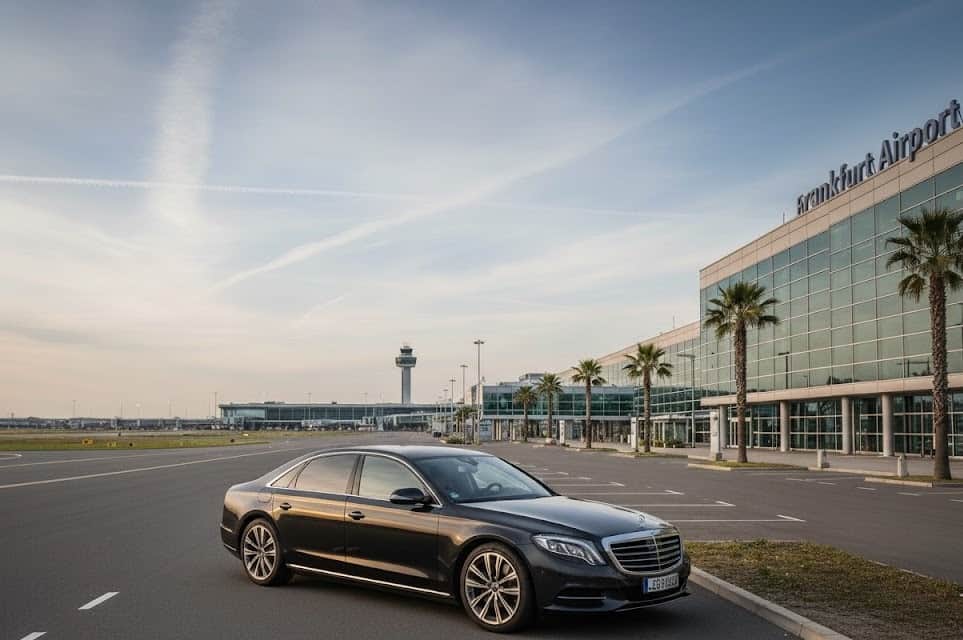 Passagier im Auto mit Chauffeur