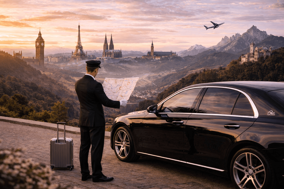 Chauffeurfahrzeug auf Langstreckenfahrt
