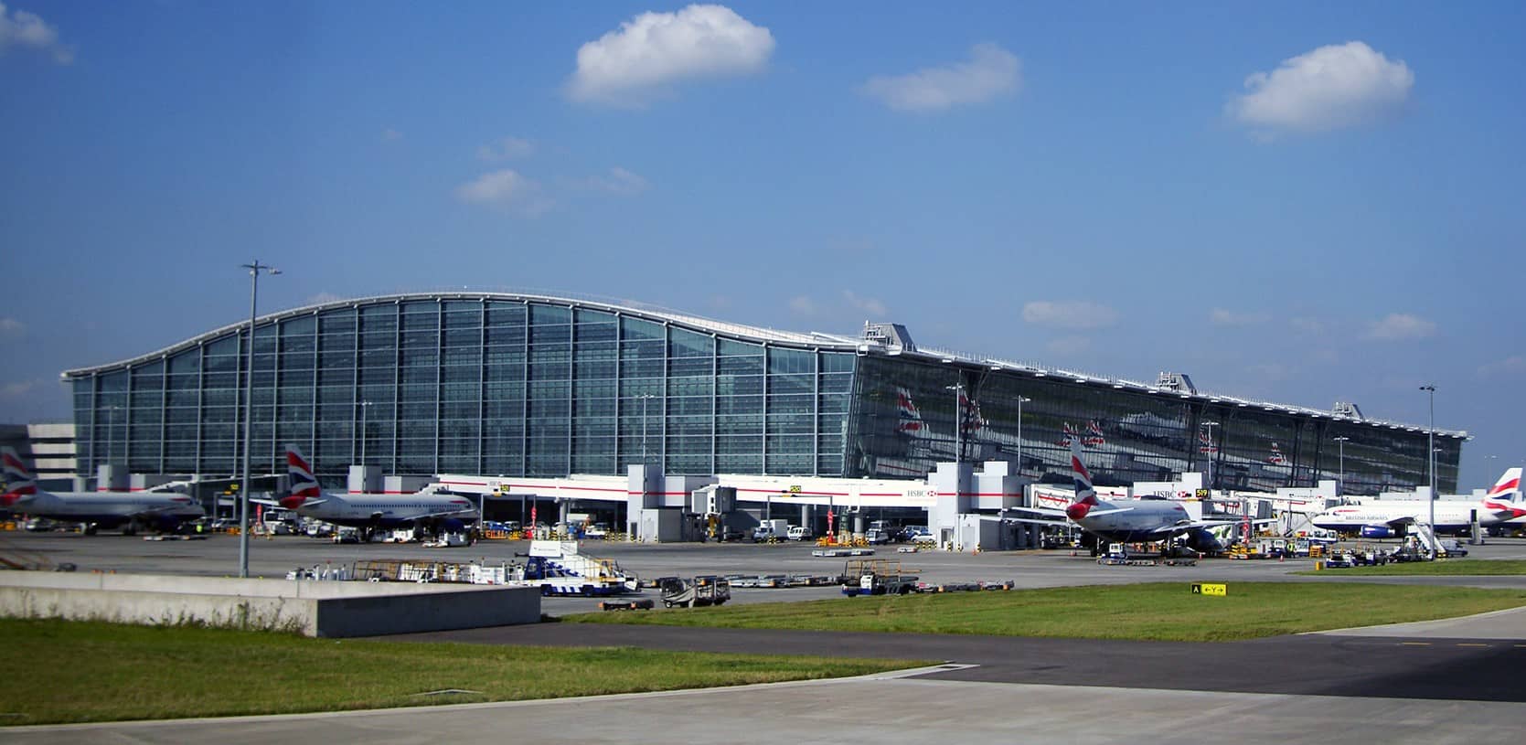 Chauffeur-driven car in front of an airport