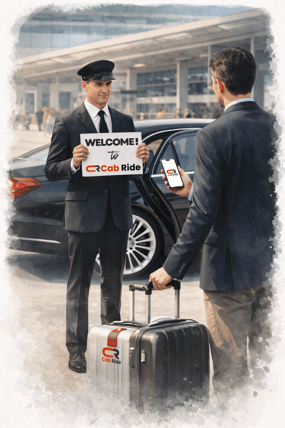 passenger wating for chauffeur at airport